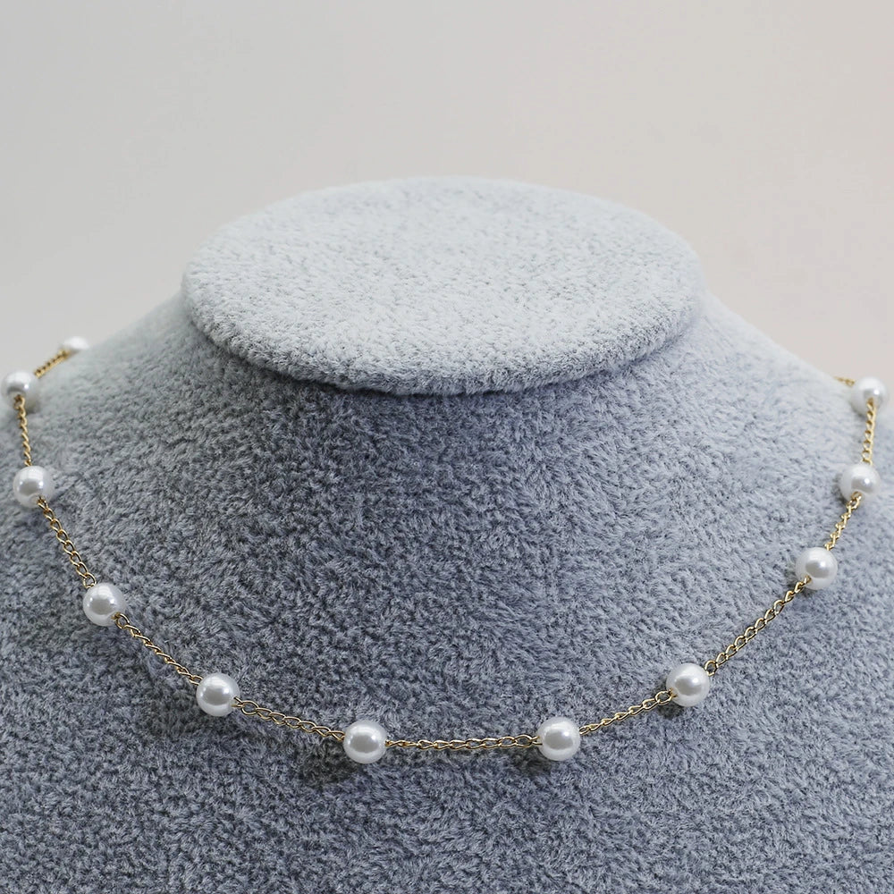 Small Pearl Necklace in Gold Jasmine's Boutique Australia