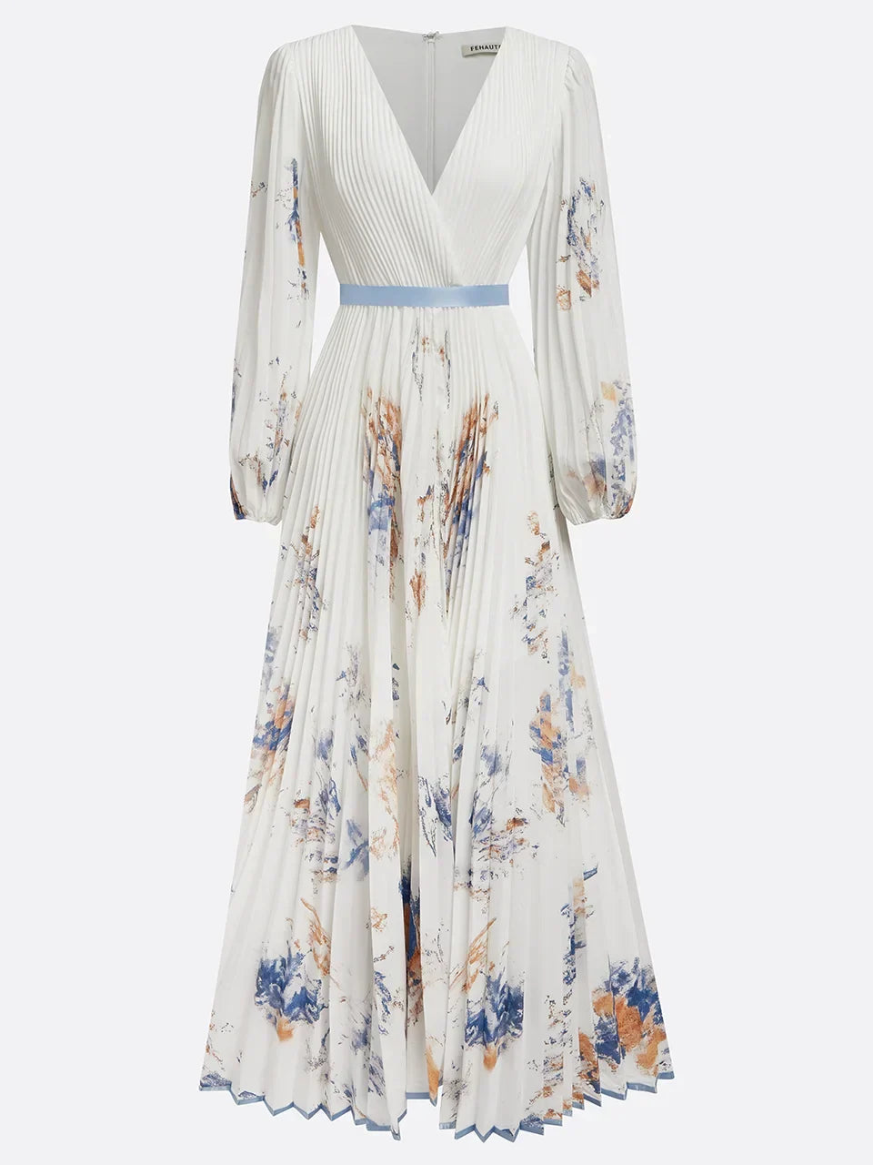 Long Dress with Puff Sleeves and V-Neck Jasmine's Boutique Australia