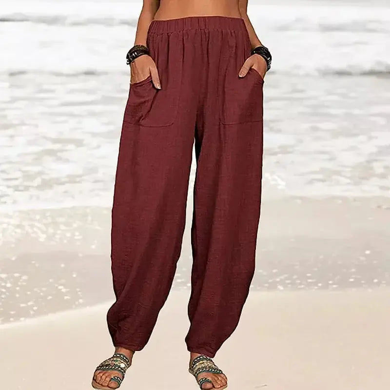 Coastal Breeze Relaxed Linen Pants Jasmine's Boutique Australia