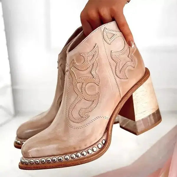 Aurora Studded Western Ankle Boots Jasmine's Boutique Australia