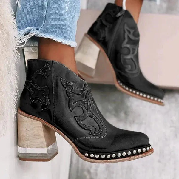 Aurora Studded Western Ankle Boots Jasmine's Boutique Australia