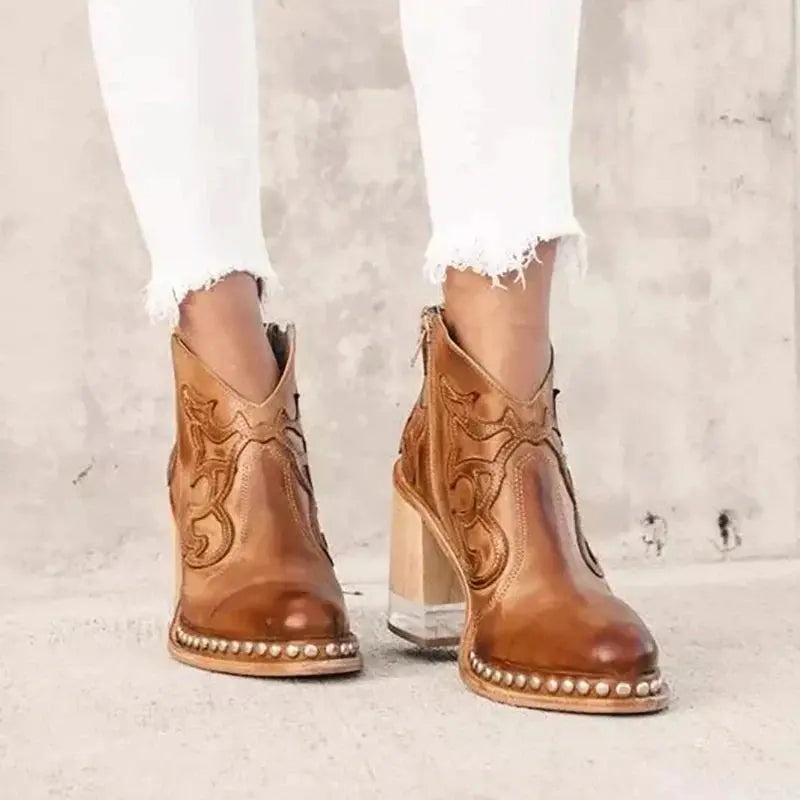 Aurora Studded Western Ankle Boots Jasmine's Boutique Australia