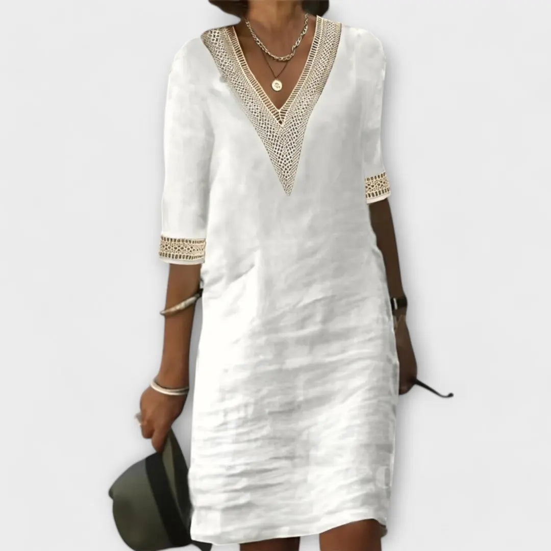 Ivory Grace Crochet-Trim Dress Jasmine's Boutique Australia