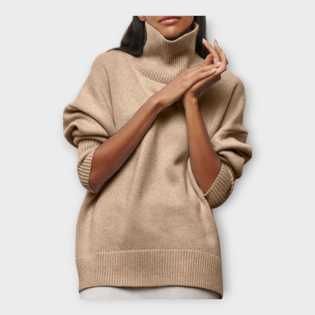 Knitted Sweater with High Collar Liora Lane Boutique