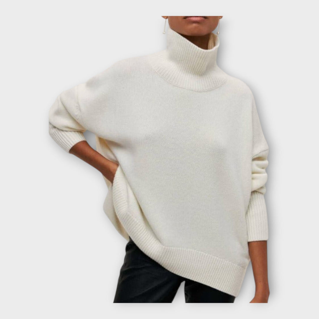 Knitted Sweater with High Collar Liora Lane Boutique