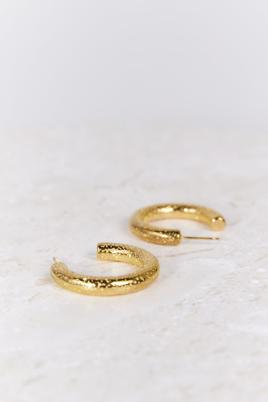 18 Karat Gold-Plated Hoop Earrings Details Jasmine's Boutique Australia