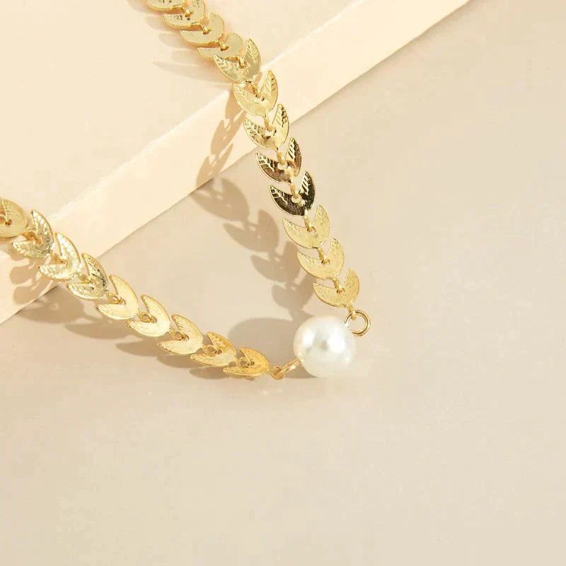 Greek Pearl Necklace in Gold Jasmine's Boutique Australia