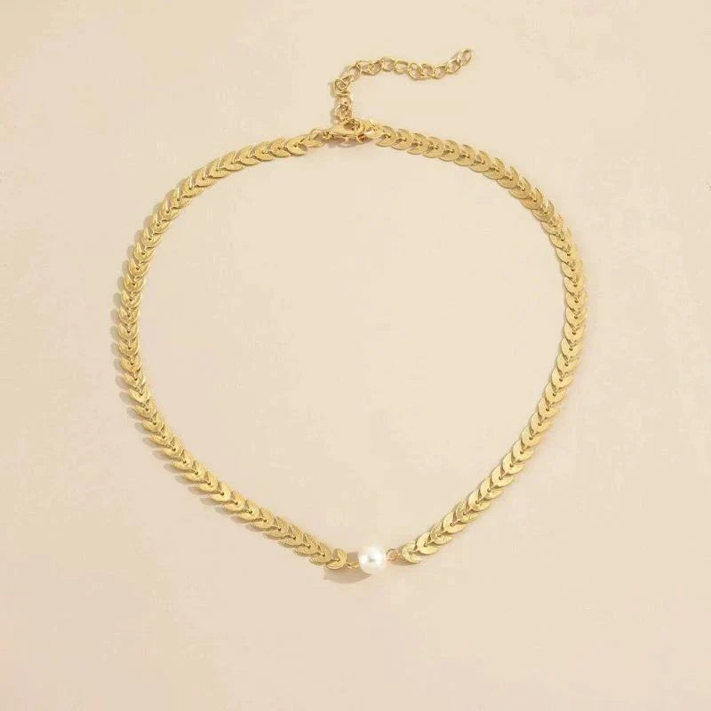 Greek Pearl Necklace in Gold Jasmine's Boutique Australia