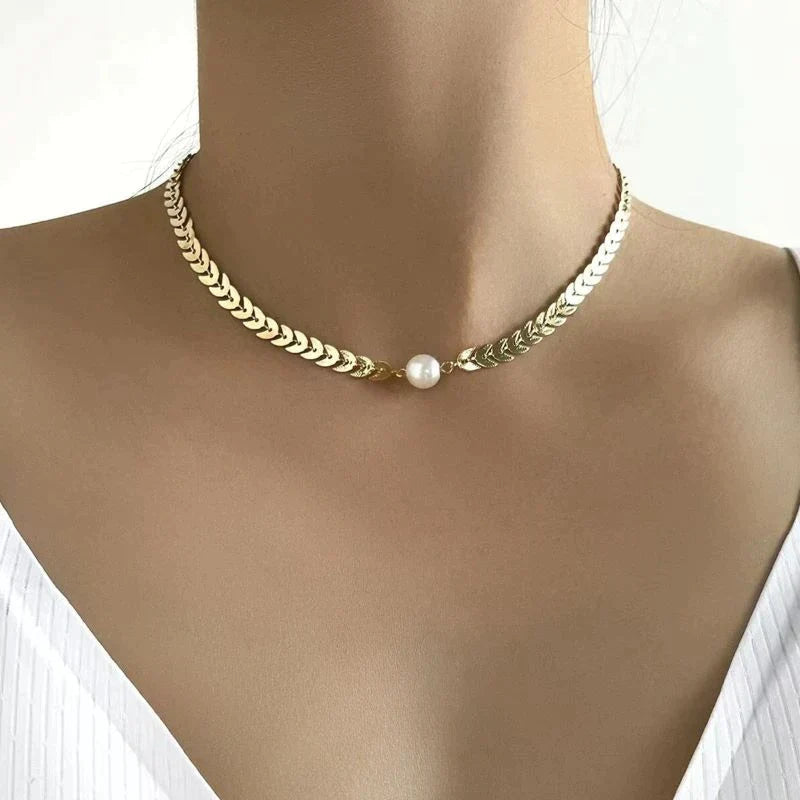 Greek Pearl Necklace in Gold Jasmine's Boutique Australia