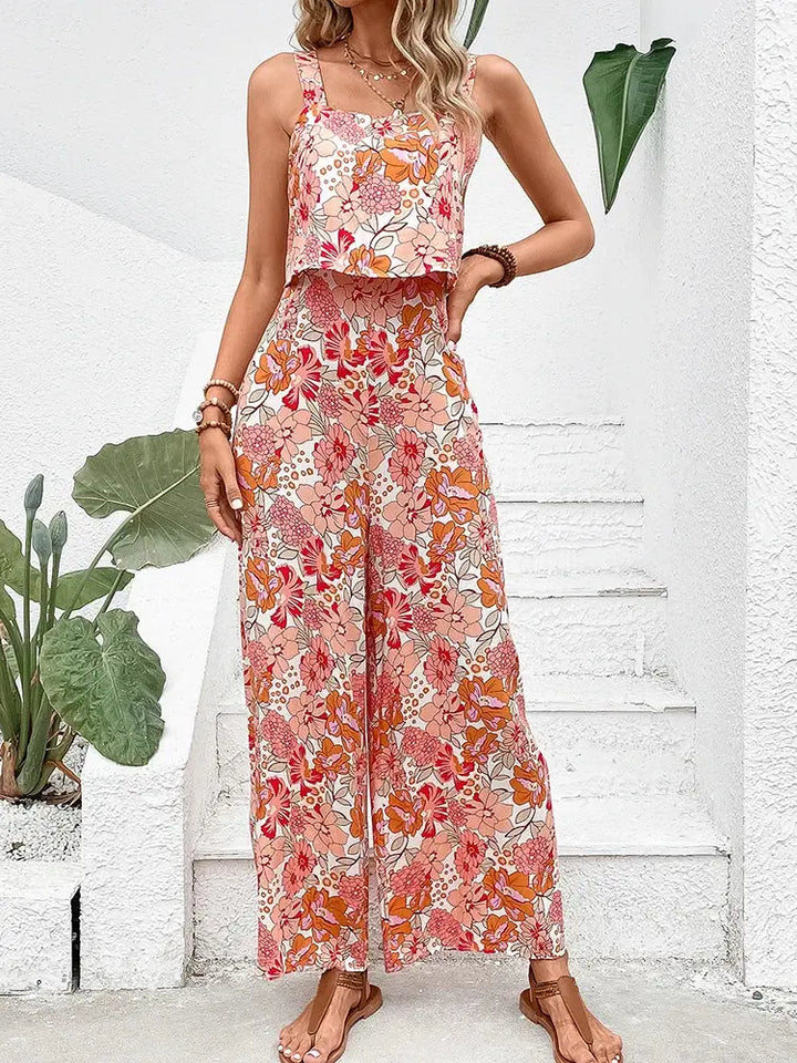 Sunset Bloom Wide-Leg Jumpsuit Jasmine's Boutique Australia