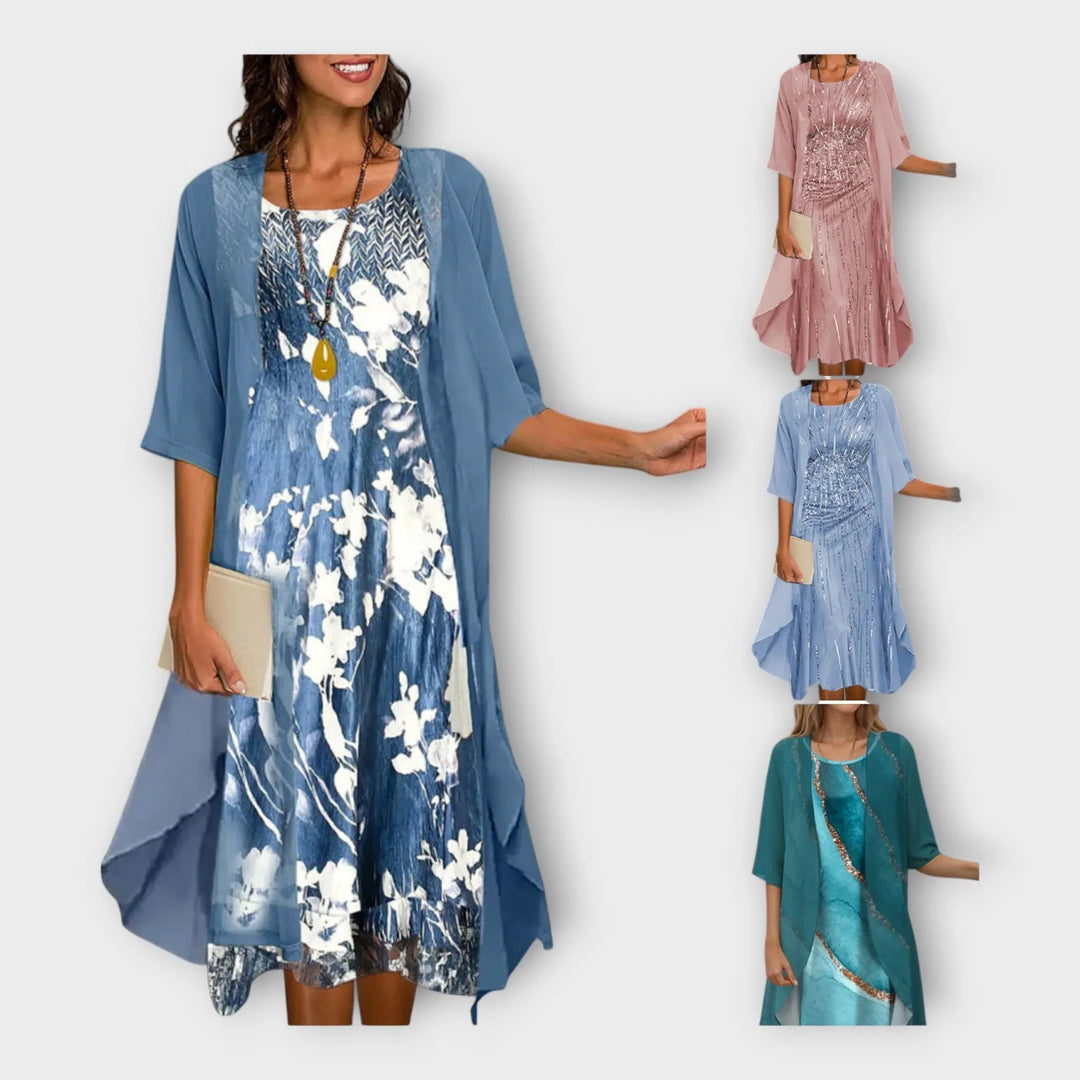 Airy Dress with Outer Jacket and Patterns Jasmine's Boutique Australia