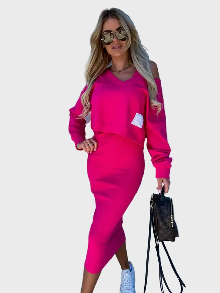 casual sweatshirt and dress set Luxe-london.uk