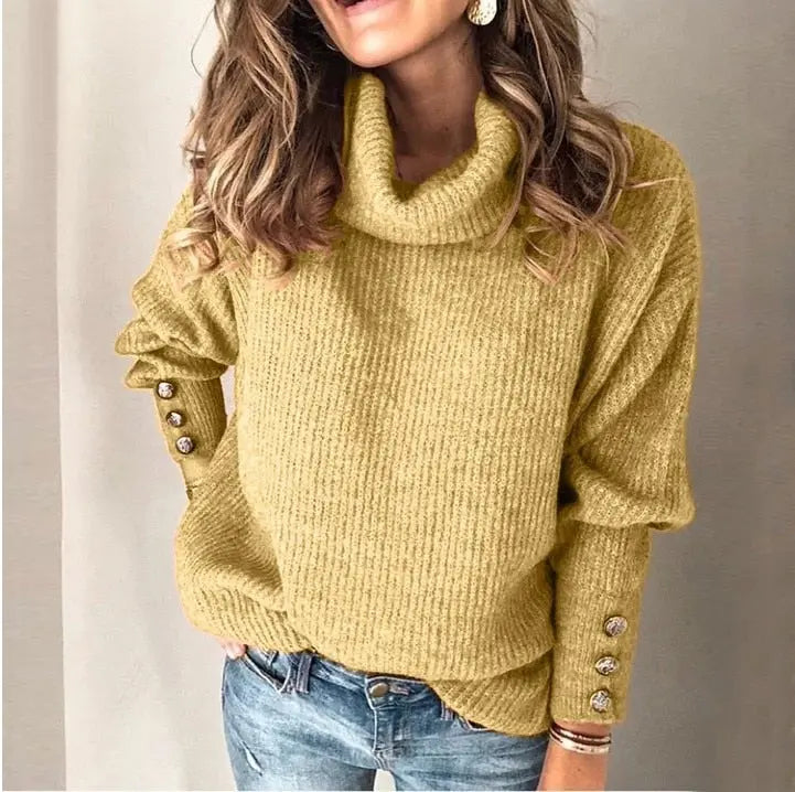 Winter Luxe Buttoned Turtleneck Sweater Jasmine's Boutique Australia