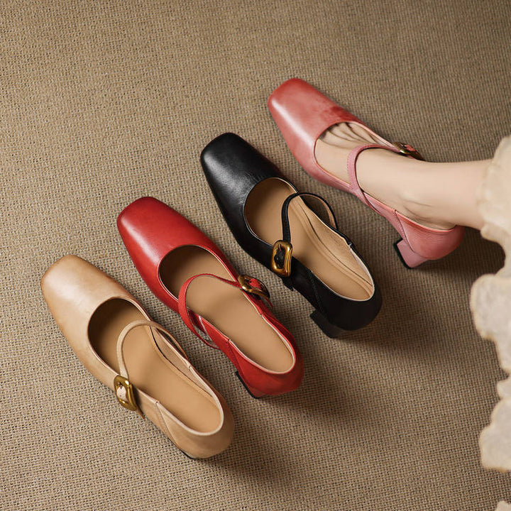 Kelis Genuine Leather Heels  Liora Lane Boutique