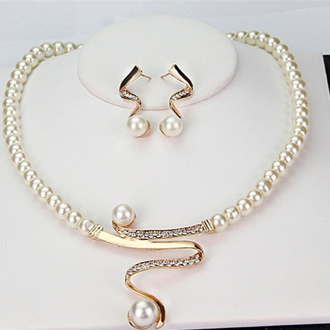 Natural Pearl Necklace + Earrings Set Jasmine's Boutique Australia