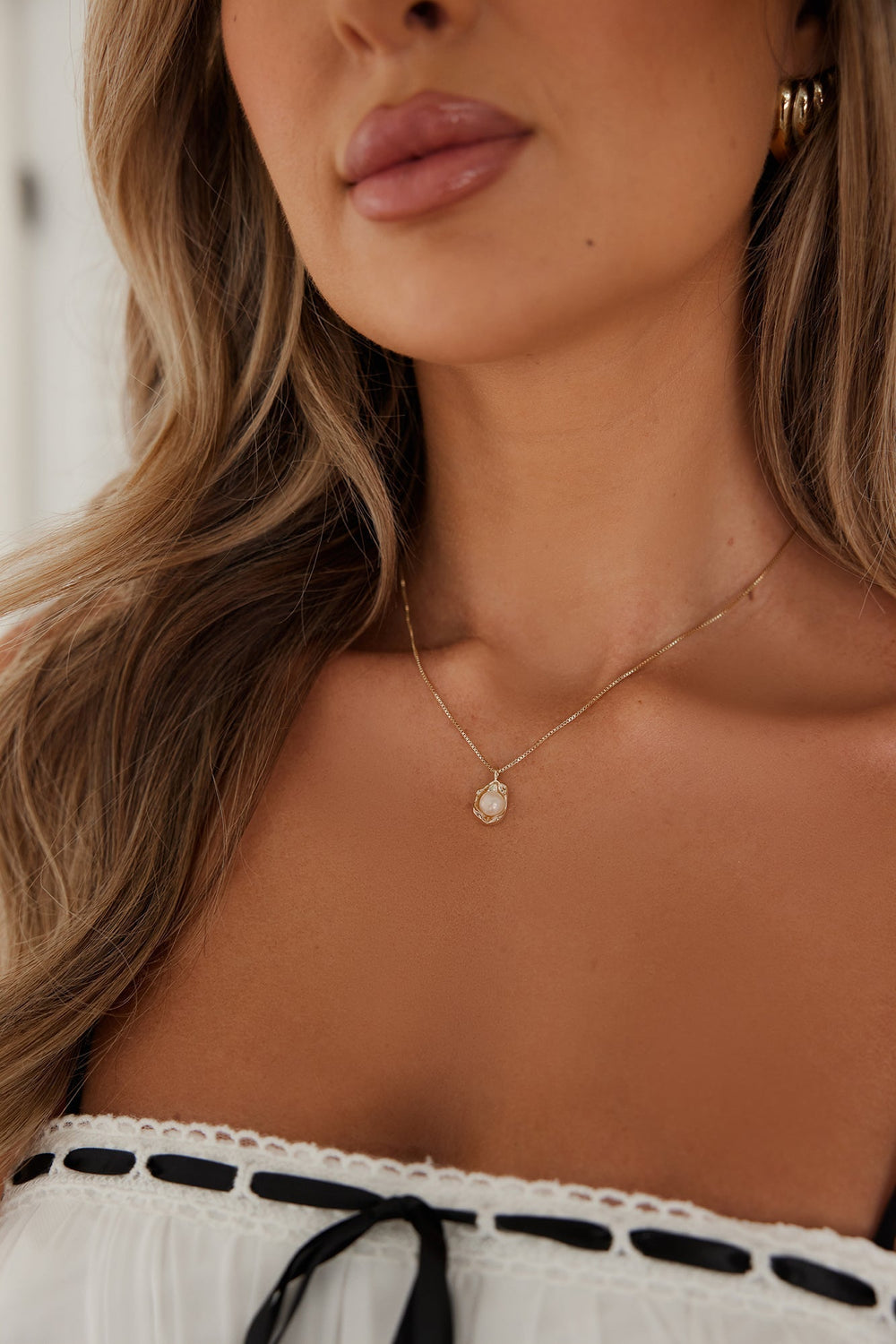 14 Karat Gold Plated Necklace with Pearls Jasmine's Boutique Australia