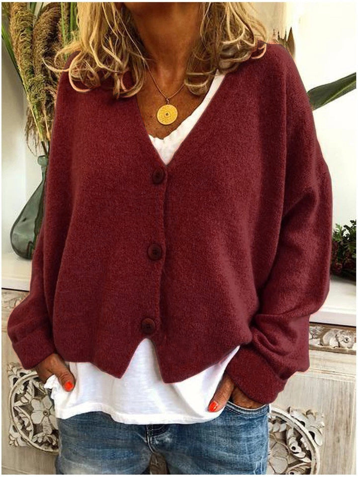 Erin | Elegant Knit Cardigan  Liora Lane Boutique #1704 Shannon Maroon / UK 18-20 (3XL) 29.95