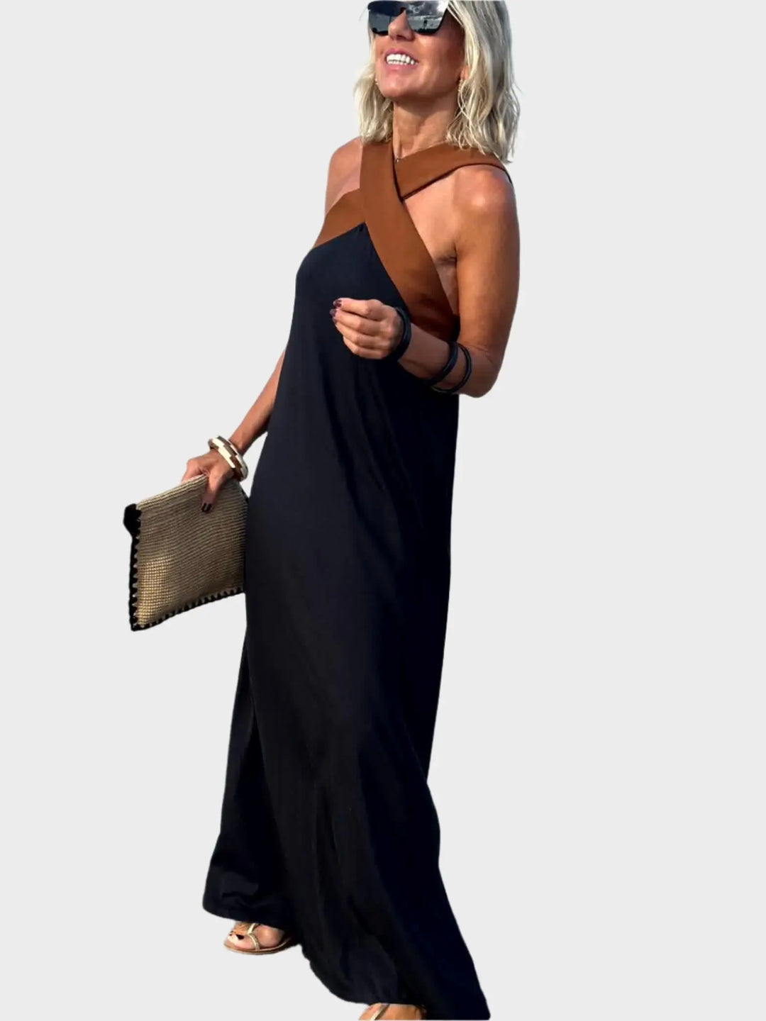 Elegant Dress with Open Back and Modern Cross Neckline Jasmine's Boutique Australia