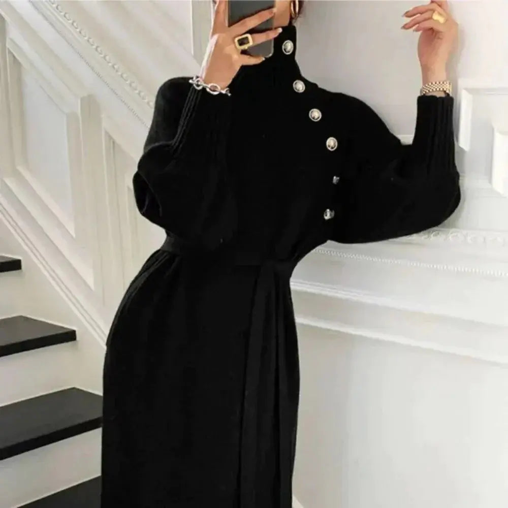 Luxe Knit Button-Detail Sweater Dress Jasmine's Boutique Australia