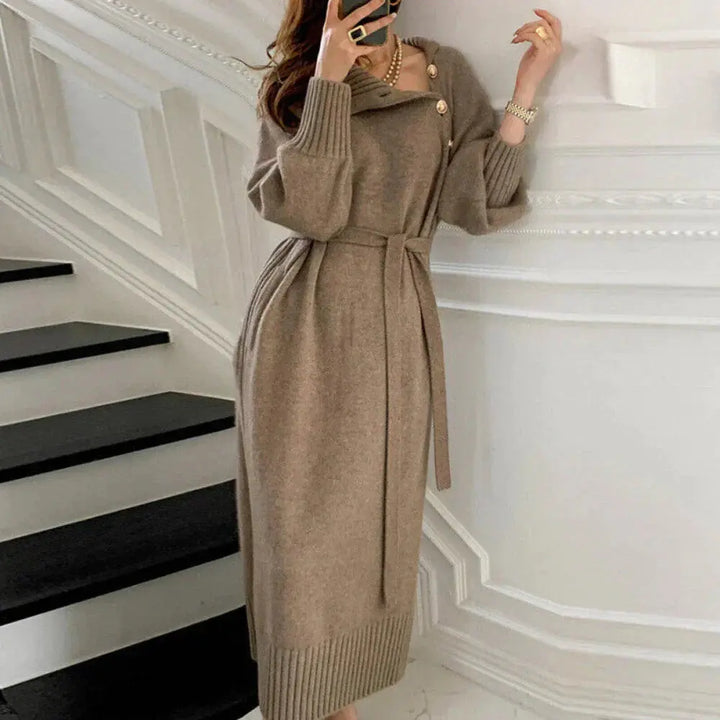 Luxe Knit Button-Detail Sweater Dress Jasmine's Boutique Australia