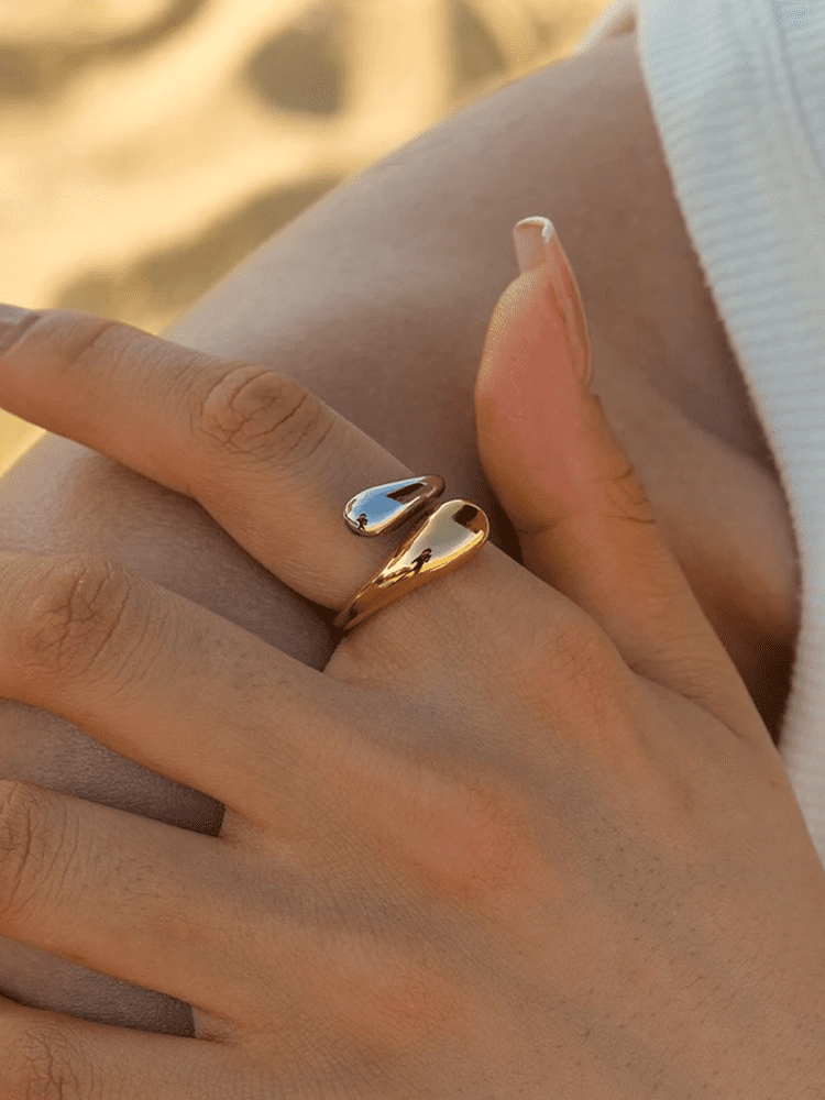 Jessica Drop Ring Gold-Silver Jasmine's Boutique Australia