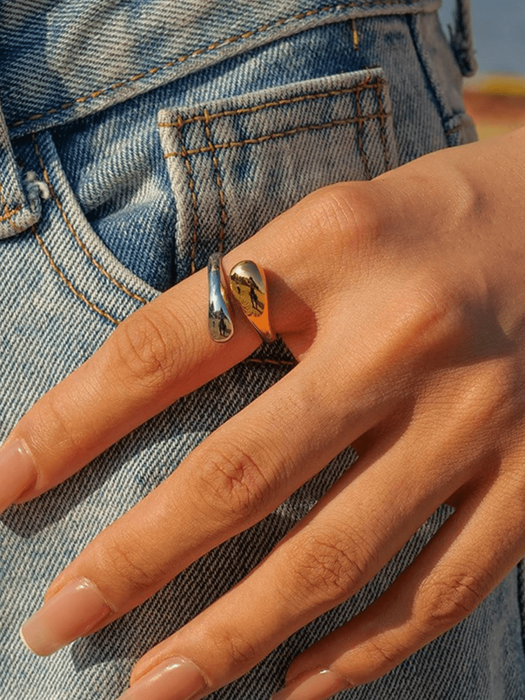 Jessica Drop Ring Gold-Silver Jasmine's Boutique Australia