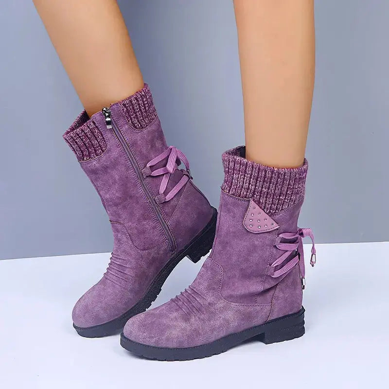 Amethyst Knit Cuff Winter Boots Jasmine's Boutique Australia