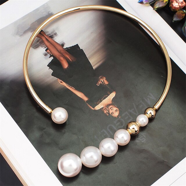 Large Pearls Necklace in Gold and Silver Jasmine's Boutique Australia