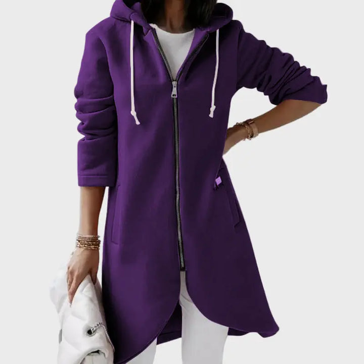 Longline Zip-Up Hoodie Jacket Jasmine's Boutique Australia