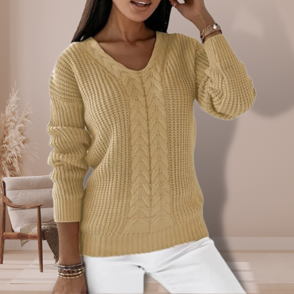 Jess | Luxe Knitted Jumper  Liora Lane Boutique  Beige / 3XL 34.95