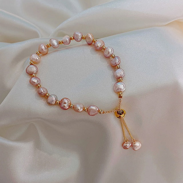 Pink Pearls in Gold Bracelet Jasmine's Boutique Australia