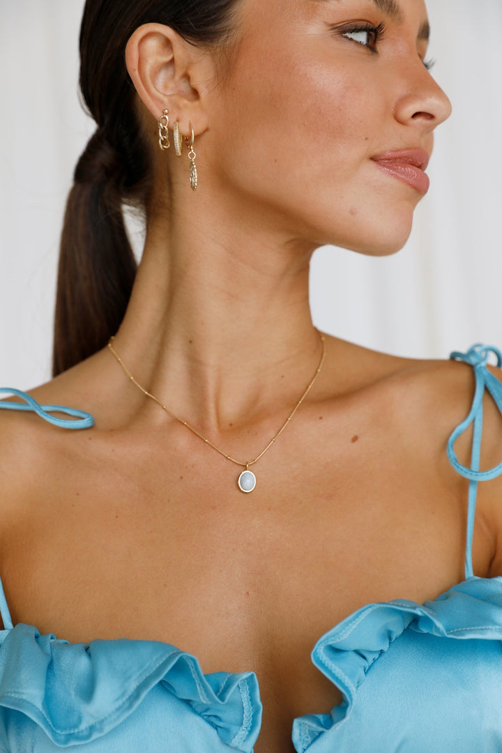 18 Karat Gold-Plated Hidden Sapphire Necklace Jasmine's Boutique Australia