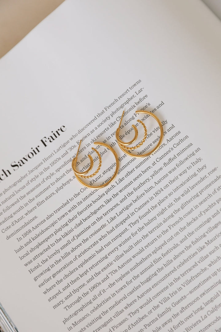 18 Karat Gold-Plated Earrings with Layered Thoughts Jasmine's Boutique Australia