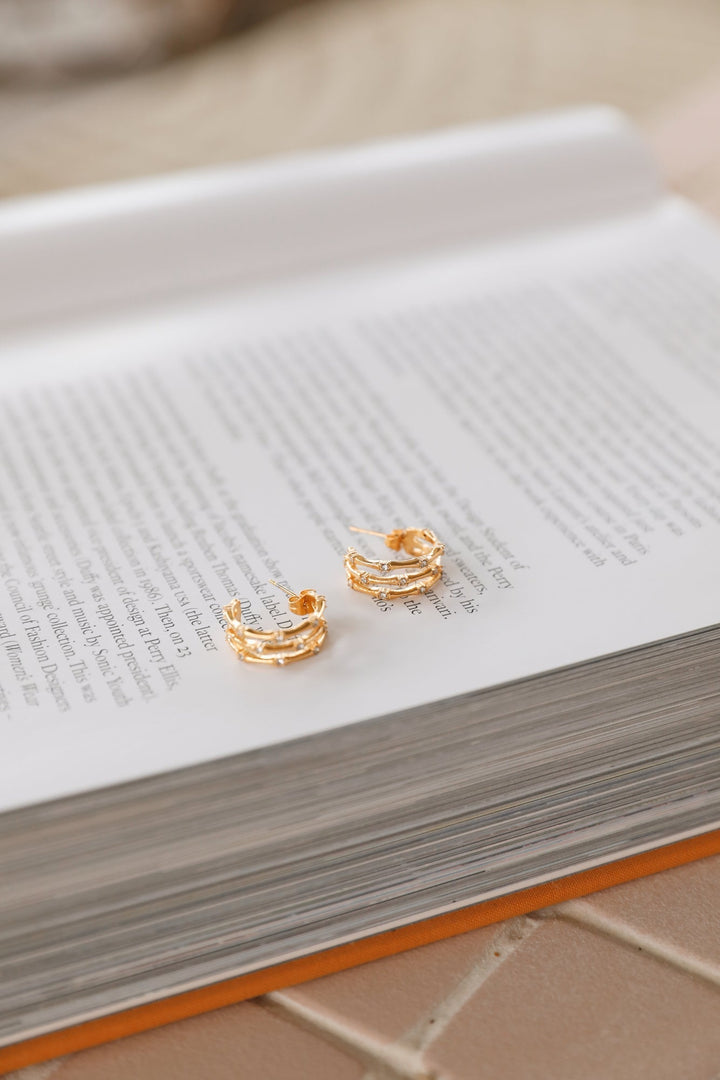 Gold-Plated Earrings Jovial Life 18 Karats Jasmine's Boutique Australia