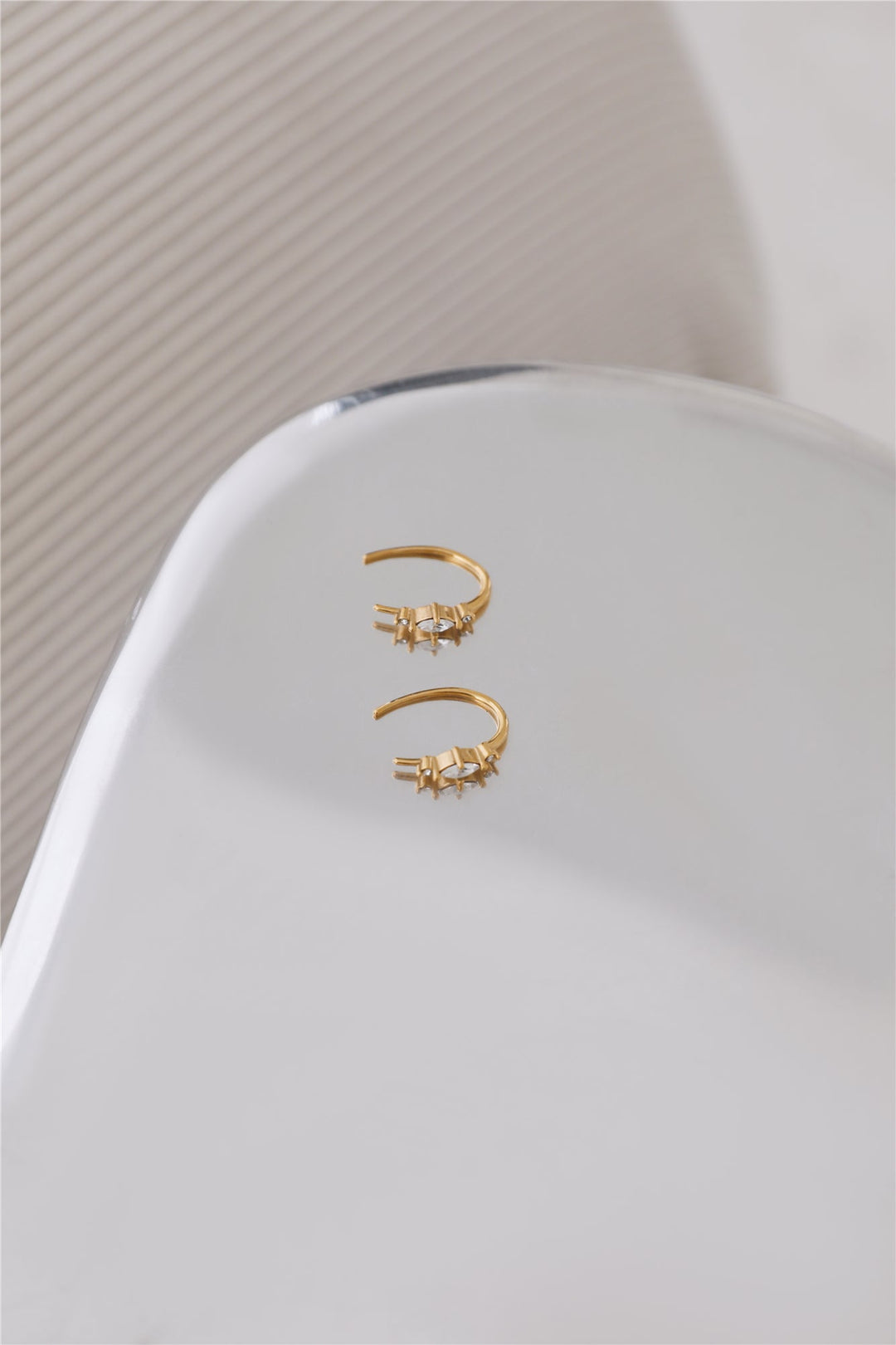 Unique 18 Karat Gold Plated Diamond Earrings Jasmine's Boutique Australia