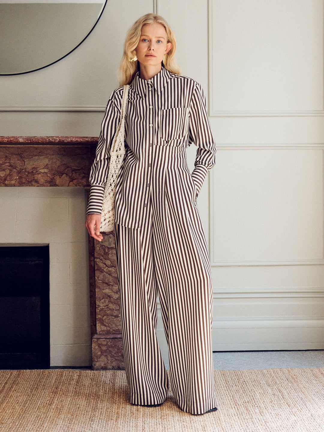 Nellie High Waisted Palazzo Trouser  Liora Lane Boutique Trousers