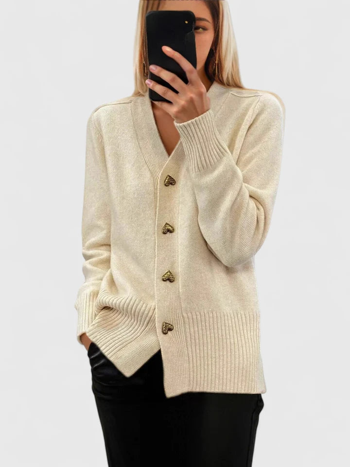Elegant Knitted Cardigan with Buttons Liora Lane Boutique