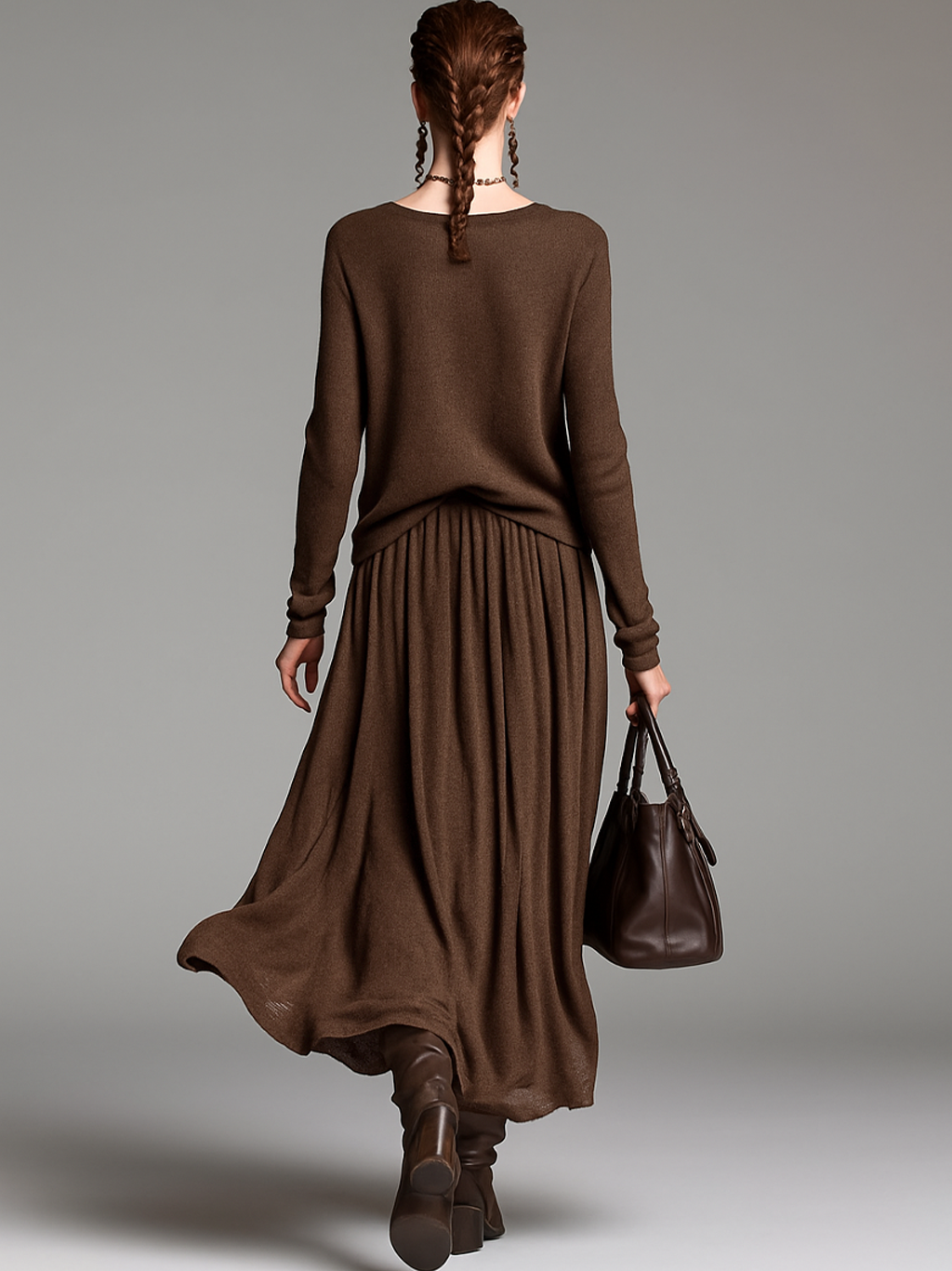 Skirt and Knit Crewneck Sweater Set Jasmine's Boutique Australia