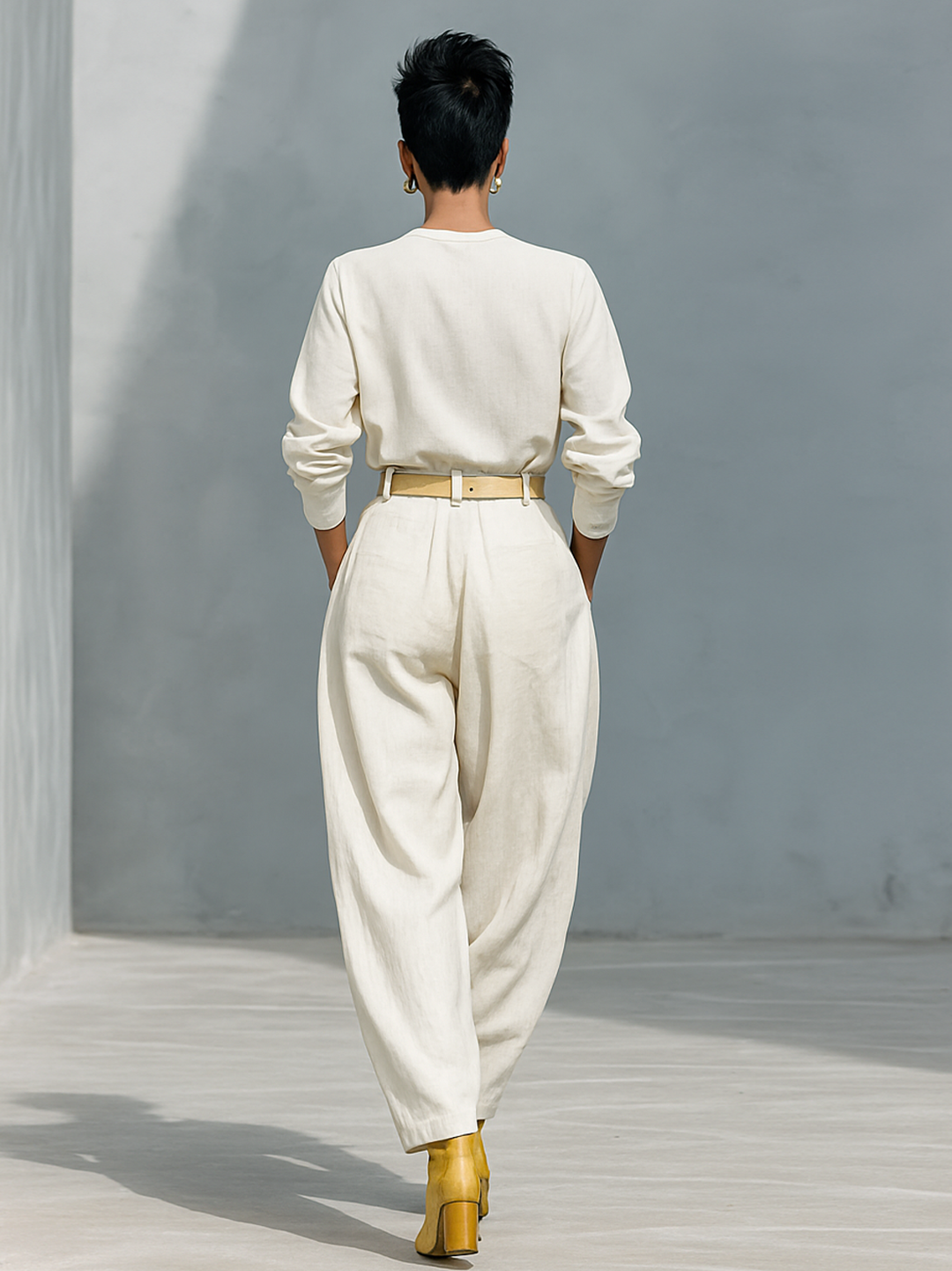 Long Sleeve Shirt and Wide Pants Set in Cotton and Linen Jasmine's Boutique Australia