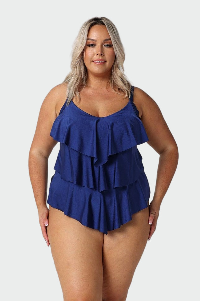 Royal Blue Ruffle Tankini Top Jasmine's Boutique Australia
