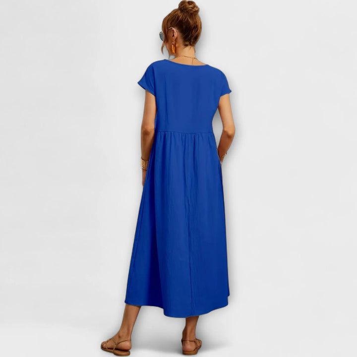 Midi Dress with Simple Line and Side Pockets Jasmine's Boutique Australia