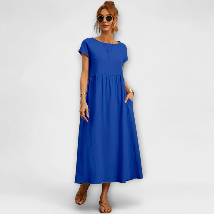 Midi Dress with Simple Line and Side Pockets Jasmine's Boutique Australia