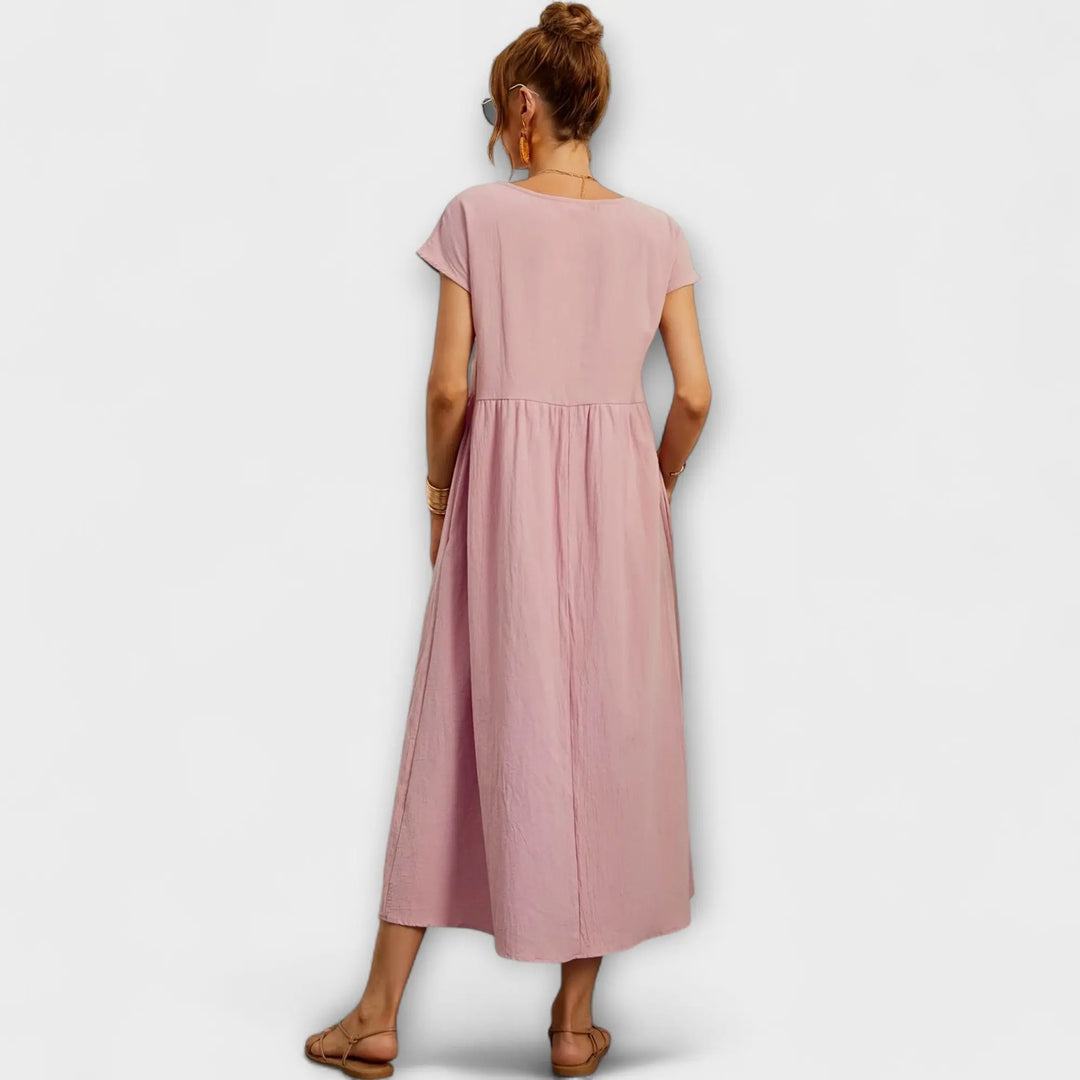 Midi Dress with Simple Line and Side Pockets Jasmine's Boutique Australia