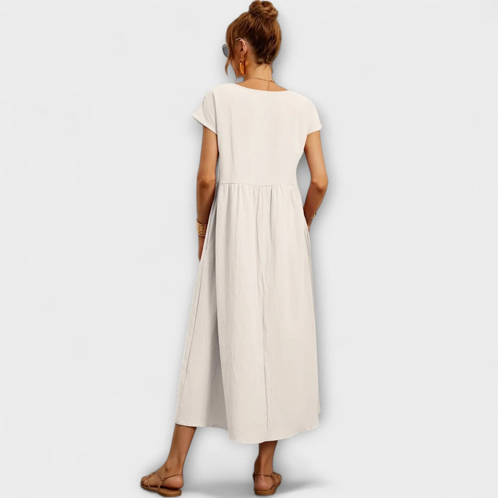 Midi Dress with Simple Line and Side Pockets Jasmine's Boutique Australia