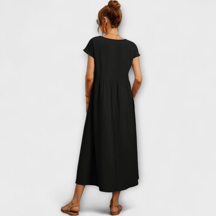Midi Dress with Simple Line and Side Pockets Jasmine's Boutique Australia