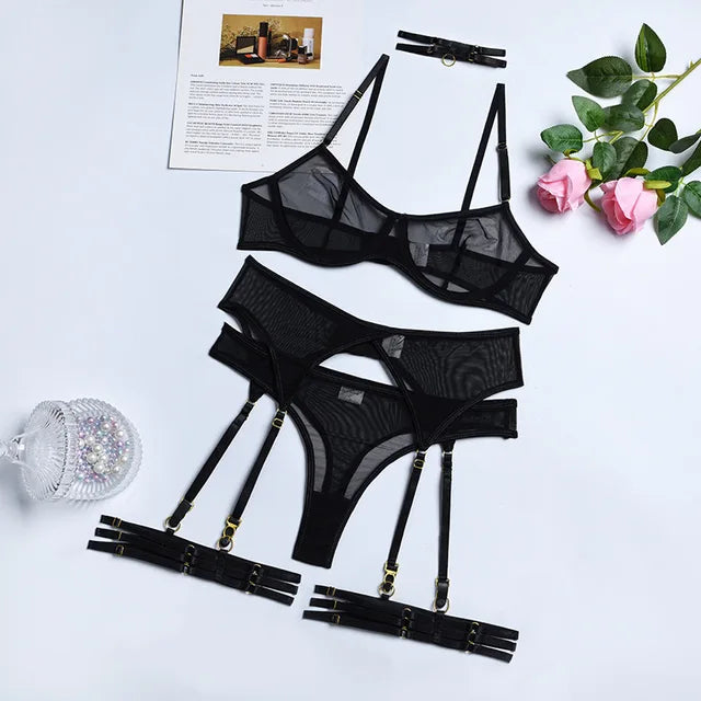 Obsidian Lace Desire Set Jasmine's Boutique Australia