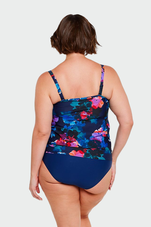 Womens Bandeau Tankini Top Navy Blue Floral Jasmine's Boutique Australia