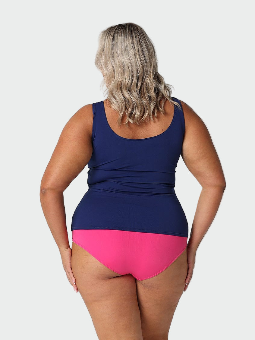 Pink & Navy Zip-Front Tankini Top Jasmine's Boutique Australia