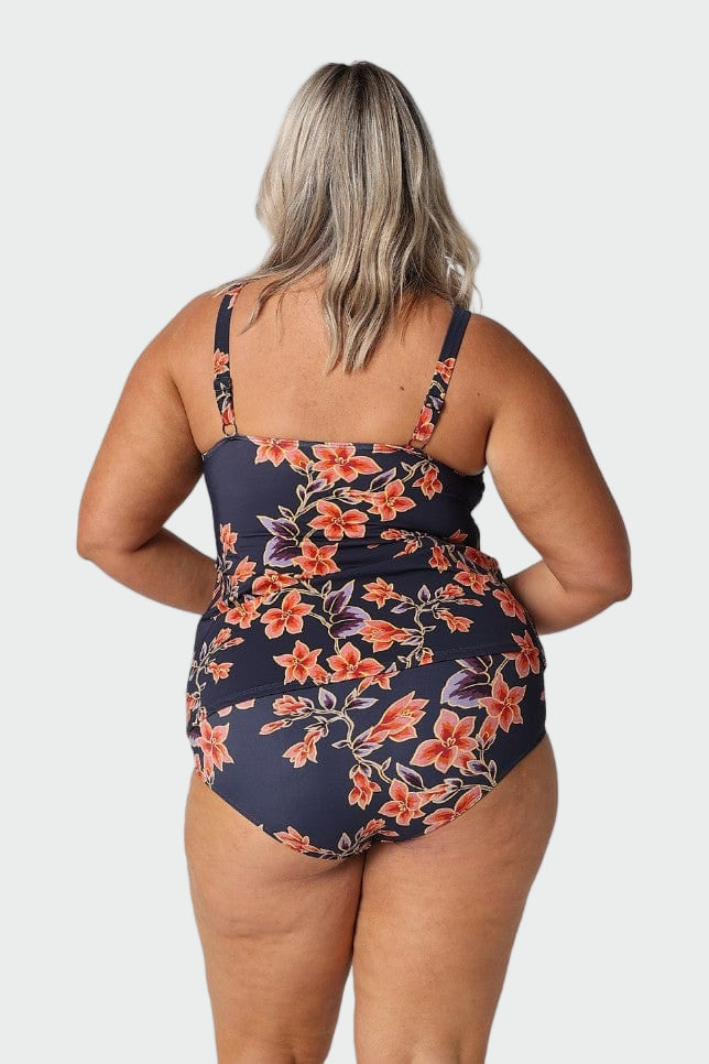 Navy & Orange Floral Tankini Top Jasmine's Boutique Australia