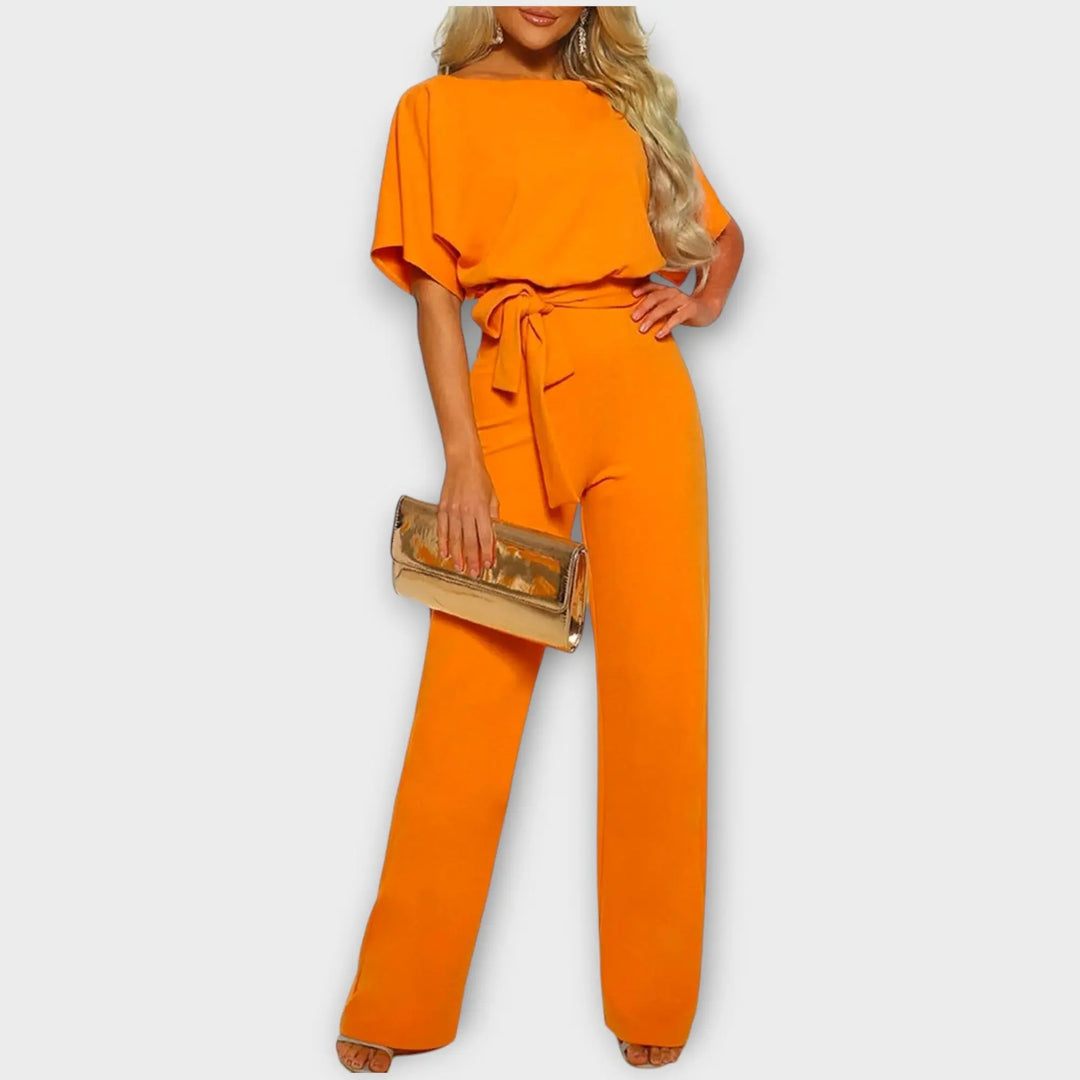 Elegant Sandstone Belted Jumpsuit Jasmine's Boutique Australia